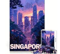 Puzzle de 1000 pièces représentant la Ville esthétique de Singapour idéal pour Les Adolescents Un Jeu Intelligent pour Partager des Moments de complicité Pièces de Collection découpées avec précision