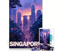 Puzzle de 1000 pièces représentant la Ville esthétique de Singapour idéal pour Les Adolescents Un Jeu Intelligent pour Partager des Moments de complicité Pièces de Collection découpées avec précision