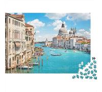 Puzzle de 1000 pièces représentant la Vue des canaux de Venise et la basilique. Jeu éducatif pour Adultes, Belle décoration, défi Stimulant, Cadeau d'anniversaire. 38 x 26 cm / 1000 pièces