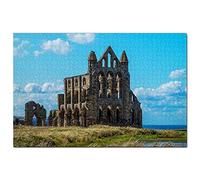 Puzzle de 1000 pièces représentant l'abbaye de Whitby, en Angleterre (Royaume-Uni), 26 x 38 cm. Un Souvenir de Voyage idéal !