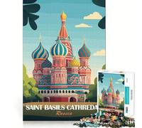Puzzle de 1000 pièces représentant l'affiche de la cathédrale Saint-Basile, pour Adultes, Think Smart Toy, Family Joy, découpe précise, pièce d'art de qualité (38x26cm)