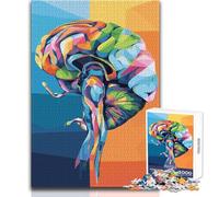 Puzzle de 1000 pièces représentant l'anatomie du Cerveau, Style Pop Art coloré Un Passe-Temps paisible et satisfaisant Assemblage Parfait, découpe de précision Dimensions:38x52cm