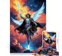 Puzzle de 1000 pièces représentant l'archange Michel ailé, Le Guerrier à l'épée dans Les Nuages, pour Adultes Exercice Mental, détente et Relaxation (50x75cm)
