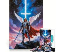 Puzzle de 1000 pièces représentant l'archange Michel Guerrier angélique Développez Votre mémoire avec ce Puzzle Amusant et de qualité Professionnelle Un pour stimuler Votre Esprit 38x52cm
