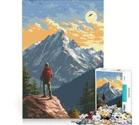 Puzzle de 1000 pièces représentant l'ascension des Alpes Jeu de réflexion Stimulant détente intellectuelle Cadeau d'anniversaire 38x52cm