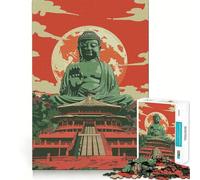Puzzle de 1000 pièces représentant Le Bouddha de Tokyo, idéal pour Les Adolescents, pour développer Leur mémoire et Jouer à l'intérieur Découpe Fine, Motif Vœux du Père Noël 38x52cm