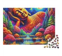 Puzzle de 1000 pièces représentant Le Bouddha du Lotus Sacré.Papier cartonné recyclé Lisse.Encadrement Possible.Un Moment de détente et de Calme.Convient aux Adultes et aux débutants : 38 x 26 cm.