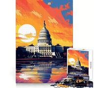 Puzzle de 1000 pièces représentant Le Capitole des États-Unis (50x75cm) Idéal pour s'exercer à la logique, se détendre et Profiter de Ses Bords Nets Un Cadeau Festif Parfait