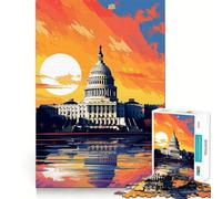 Puzzle de 1000 pièces représentant Le Capitole des États-Unis,idéal pour Les Adolescents Jeu Amusant et Facile à Assembler,sans espaces,pour Une activité familiale Amusante en soirée (38x26cm)