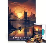 Puzzle de 1000 pièces représentant Le Centre-Ville de Portland, idéal pour Les Adolescents Jeu de logique Solide, Divertissement paisible, découpe de précision, Cadeau Exceptionnel (38x52cm)