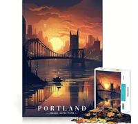 Puzzle de 1000 pièces représentant Le Centre-Ville de Portland, pour Adultes Jeu de réflexion et de Loisirs créatifs Découpe Fine pour Les vœux du Père Noël (50x75cm)