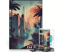 Puzzle de 1000 pièces représentant Le Centre-Ville de San Diego, idéal pour Les Adolescents Facile à Assembler, à découper et à présenter Cadeau Parfait pour Les vœux du Père Noël (50x75cm)
