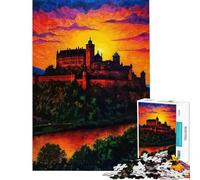 Puzzle de 1000 pièces représentant Le château d'Heidelberg au Coucher du Soleil Stimule Le Cerveau l'analyse et la logique Jeu Manuel à partir de 14 Ans (50x75cm)