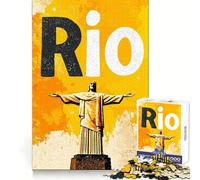 Puzzle de 1000 pièces représentant Le Christ Rédempteur à Rio de Janeiro, pour Adultes Jeu Amusant et ludique, Bords Lisses, décoration Murale (38x52cm)