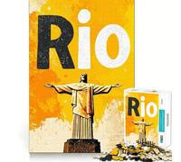 Puzzle de 1000 pièces représentant Le Christ Rédempteur à Rio de Janeiro, pour Adultes Jeu Amusant et ludique, Bords Lisses, décoration Murale (38x52cm)