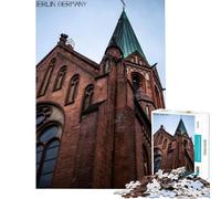 Puzzle de 1000 pièces représentant Le clocher d'une église de Berlin Stimule Le Cerveau Jeu Familial Difficile (38x52cm) Convient aux Personnes de 14 Ans et Plus