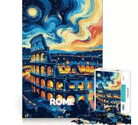 Puzzle de 1000 pièces représentant Le Colisée de Rome de Nuit en Italie Idéal pour Les Adolescents ce Puzzle de qualité Parfait pour stimuler Leur Intellect et se détendre Un