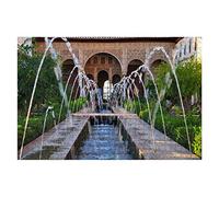 Puzzle de 1000 pièces représentant Le Complexe Monumental de l'Alhambra, Le Generalife, Grenade, Andalousie. Puzzle éducatif pour Femmes et Adultes. Impression d'images. Dimensions : 52 x 38 cm.