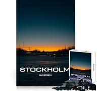 Puzzle de 1000 pièces représentant Le Coucher de Soleil sur Stockholm, idéal pour Les Adolescents Un Jeu de logique Amusant et précis, Un Cadeau élégant 38x26cm