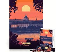 Puzzle de 1000 pièces représentant Le Coucher de Soleil sur Vienne, idéal pour Les Adolescents Stimule la cognition, se détend et se Fixe Facilement Un Cadeau Symbolique (38x52cm)
