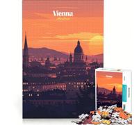 Puzzle de 1000 pièces représentant Le Coucher de Soleil sur Vienne Jeu de Construction détente intellectuelle Cadeau Original pour Un Anniversaire ou Noël 38x52cm