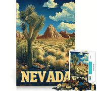 Puzzle de 1000 pièces représentant Le désert de Joshua Tree dans la Nature Sauvage du Nevada idéal pour Les Adultes Stimule la mémoire s'amuse à l'intérieur et Offre Un Cadeau de Noël idéal (38x26cm)