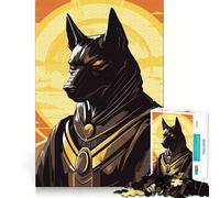 Puzzle de 1000 pièces représentant Le Dieu Anubis de l'Égypte Antique,idéal pour Les Adolescents Jeu de réflexion,découpe Laser pour Un Assemblage Parfait,activité relaxante en Groupe à l'intérieur