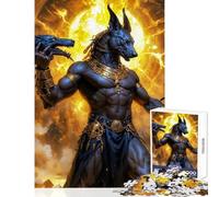 Puzzle de 1000 pièces représentant Le Dieu Anubis Jeu éducatif idéal pour Les Enfants et Parfait comme décoration de Bureau Dimensions 38x52cm