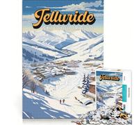 Puzzle de 1000 pièces représentant Le domaine skiable de Telluride, Jeu de Construction, activité intellectuelle relaxante, Cadeau Original pour Un Anniversaire ou Noël 38x52cm