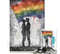 Puzzle de 1000 pièces représentant Le Drapeau Arc-en-Ciel pour Adultes Think Smart Toy Home Enjoy Découpe précise Décoration Murale 50x75cm