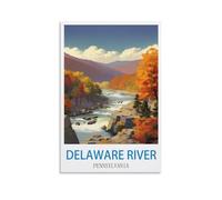Puzzle de 1000 pièces représentant Le fleuve Delaware en Pennsylvanie, idéal pour la décoration intérieure, Les fêtes d'anniversaire et comme Cadeau pour Hommes, Femmes et Seniors. 38 x 52 cm.