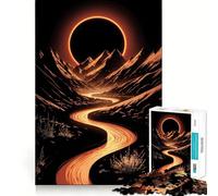 Puzzle de 1000 pièces représentant Le fleuve Orange traversant Les Montagnes avec éclipse (38x26cm) Idéal pour Adultes Développe la mémoire, détente et Plaisir Cadeau de Noël idéal