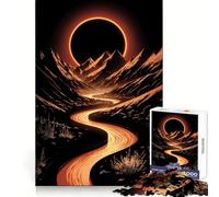 Puzzle de 1000 pièces représentant Le fleuve Orange traversant Les Montagnes avec éclipse idéal pour Les Adolescents Ce Puzzle stimule la mémoire apaise et Offre Un Cadeau de qualité supérieure