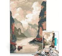 Puzzle de 1000 pièces représentant Le fleuve Yangtsé en Chine Un Jeu Familial Amusant et Original Un Cadeau Unique pour Un Anniversaire ou Noël 50x75cm