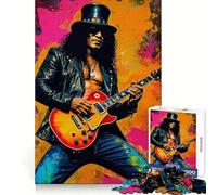 Puzzle de 1000 pièces représentant Le Guitariste Saul Hudson et Slash, idéal pour Les Adolescents Jeu de logique et de Train, décoration Murale légère et relaxante aux découpes Lisses (38x26cm)