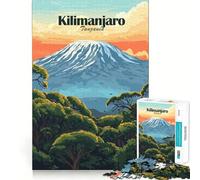 Puzzle de 1000 pièces représentant Le Kilimandjaro,Une œuvre d'art découpée avec précision,idéale pour stimuler la cognition et se divertir Pendant Les Loisirs,sur Le thème de Noël (50x75cm)