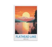 Puzzle de 1000 pièces représentant Le lac Flathead, Montana. Puzzle en Papier, Illustration, Jouet éducatif et intellectuel, 38 x 26 cm.