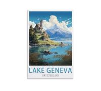 Puzzle de 1000 pièces représentant Le lac Léman en Suisse. Jeu en Papier de 1000 pièces, idéal pour Les Adultes et Les Enfants. Jouet éducatif et détendu pour Toute la Famille. 38 x 52 cm.