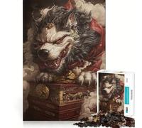 Puzzle de 1000 pièces représentant Le Loup Gardien Mythique, idéal pour Les Adolescents Un Jouet apaisant et Amusant, aux Lignes épurées et à Collectionner (38x26cm)