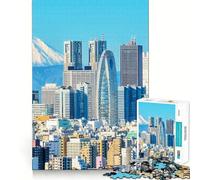Puzzle de 1000 pièces représentant Le Mont Fuji enneigé à Tokyo, idéal pour Les Adultes Jeu de logique et de réflexion, pour se détendre et se ressourcer Découpe précise Un 38x26cm