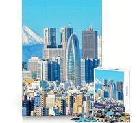 Puzzle de 1000 pièces représentant Le Mont Fuji enneigé à Tokyo, idéal pour Les Adultes Jeu de logique et de réflexion, pour se détendre et se ressourcer Découpe précise Un 38x26cm