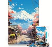 Puzzle de 1000 pièces représentant Le Mont Fuji Pastel, idéal pour Les Adolescents Jeu de logique Fine, Doux et Relaxant, Bords Nets, Cadeau de qualité supérieure (38x52cm)
