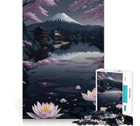 Puzzle de 1000 pièces représentant Le Mont Fuji Serein, idéal pour Les Adultes Jeu de réflexion et de détente Design Original et Assemblage Collection d'œuvres d'art (38x52cm)