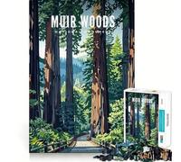 Puzzle de 1000 pièces représentant Le Monument National de Muir Woods Jeu d'assemblage précis,activité cérébrale Amusante et divertissante,Cadeau d'anniversaire Artistique (50x75cm)