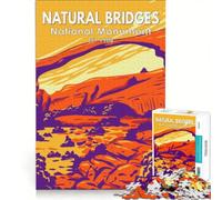 Puzzle de 1000 pièces représentant Le Monument National des ponts naturels Jeu Familial Assemblage de Motifs avec des pièces de Formes aléatoires Parfaitement emboîtables 50x75cm