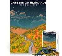 Puzzle de 1000 pièces représentant Le Parc des Hautes Terres du Cap-Breton, idéal pour Les Adultes Exercice Mental, Passe-Temps agréable, découpe précise, Cadeau de Noël Chic (38x26cm)