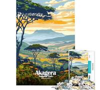 Puzzle de 1000 pièces représentant Le Parc National d'Akagera au Rwanda Puzzle idéal pour Adultes et familles Activité stimulante pour Le Cerveau et la dextérité Manuelle Cadeau Anti-Stress (38x52cm)