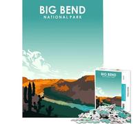Puzzle de 1000 pièces représentant Le Parc National de Big Bend Jeu éducatif Jouet pédagogique Cadeau d'anniversaire décoration intérieure (Dimensions 38x26cm)