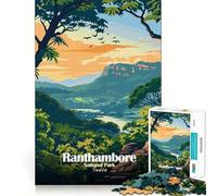 Puzzle de 1000 pièces représentant le parc national de Ranthambore en Inde paysage parfaitement ajusté,objet d'art créatif et stimulant,idéal pour se détendre et s'amuser,à décorer pour Noël (50x75cm)