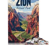 Puzzle de 1000 pièces représentant Le Parc National de Zion. Puzzle en Bois pour Adultes. Jeu Stimulant. 1000 pièces (75 x 50 cm).